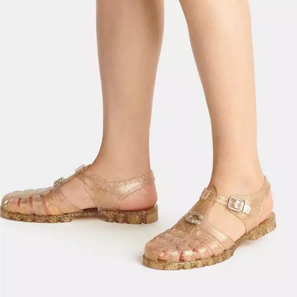 NWT Coach Jelly Glitter Fisherman Sandals
